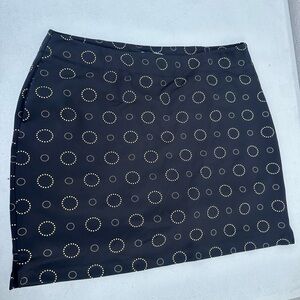Black Mini Skort with Gold Ring Stud Pattern